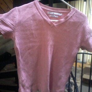 Tommy Hilfiger womens vintage pink vneck top  M